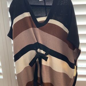 Trina Turk Multicolor Striped Poncho